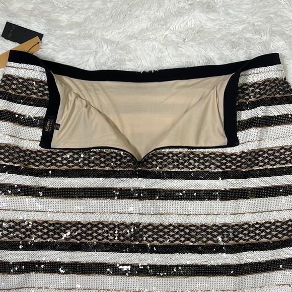 MARE’E POUR TOI ‘Flippy’ ALINE Sequin Skirt Size 24 Black, Brown, White - Picture 3 of 11